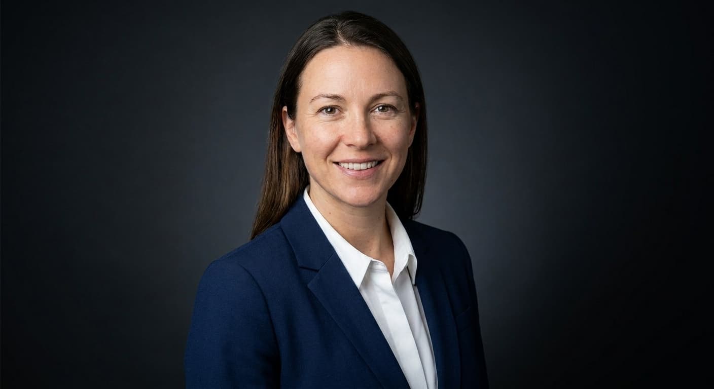 Executive dark studio headshot background example
