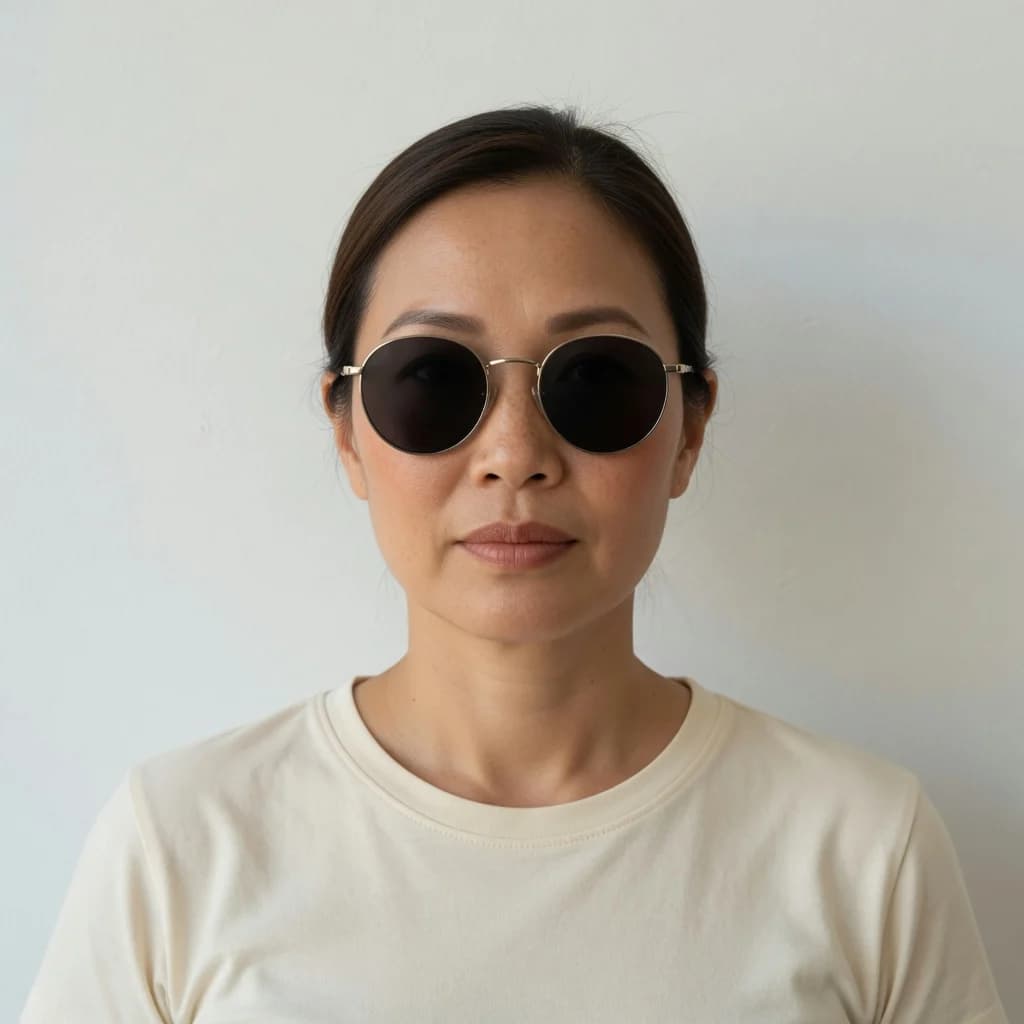 Round sunglasses, Women style example