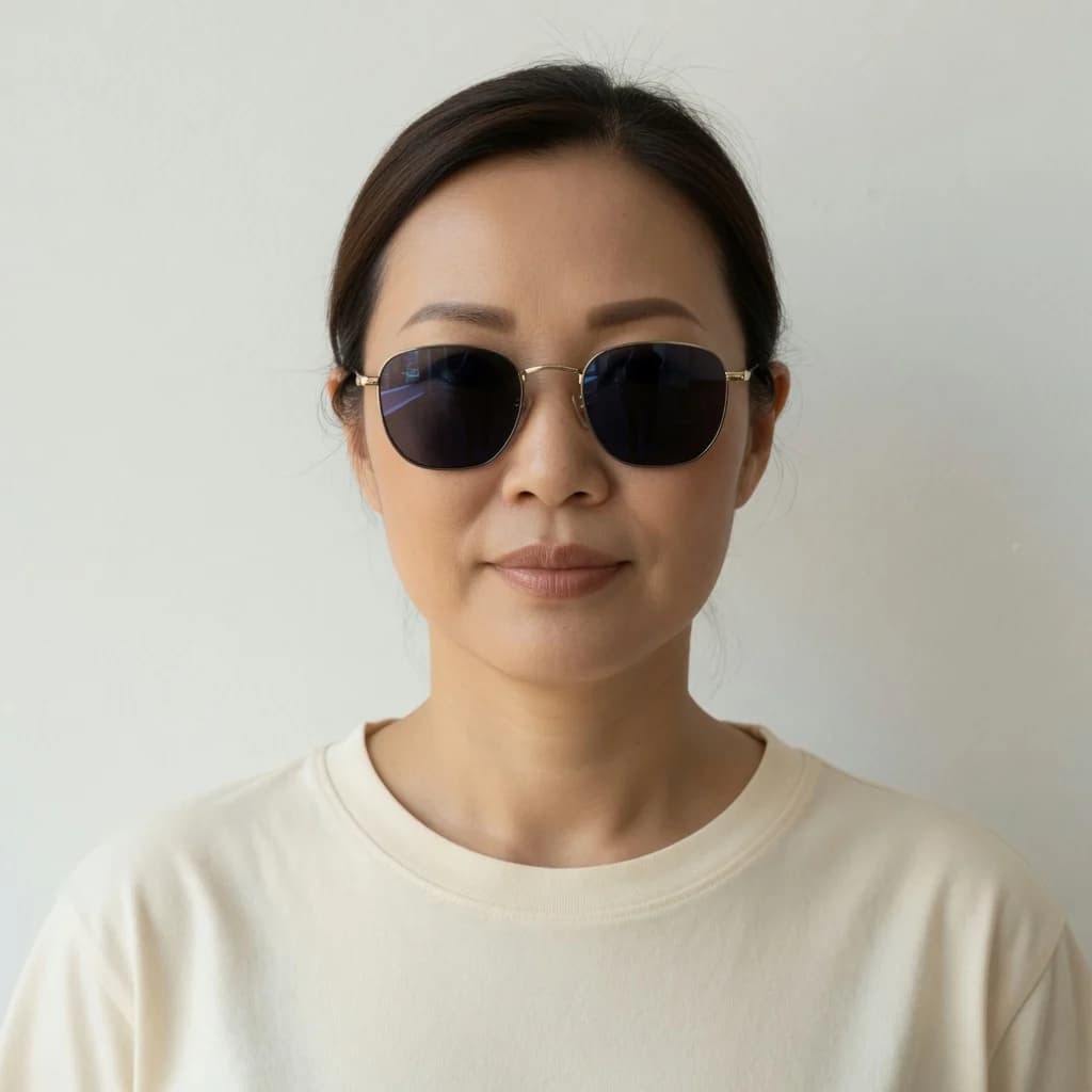 Thin metal sunglasses, Women style example