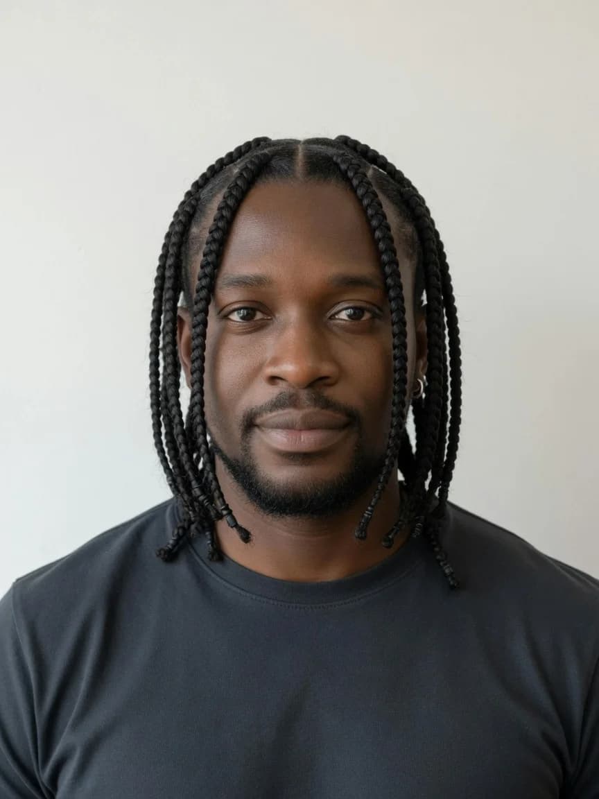 Box braids, ejemplo de estilo para Hombres