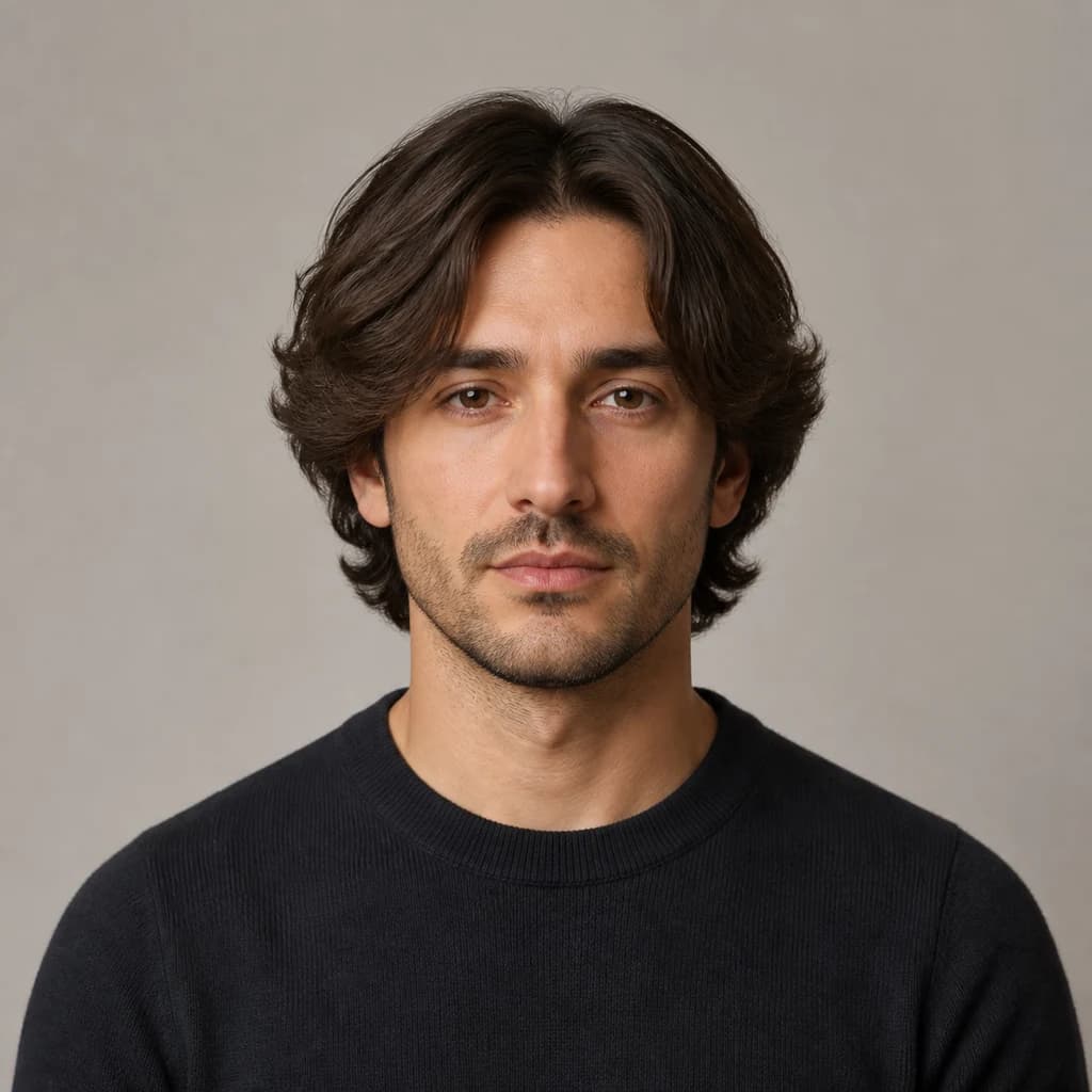 Cortina media, ejemplo de estilo para Hombres