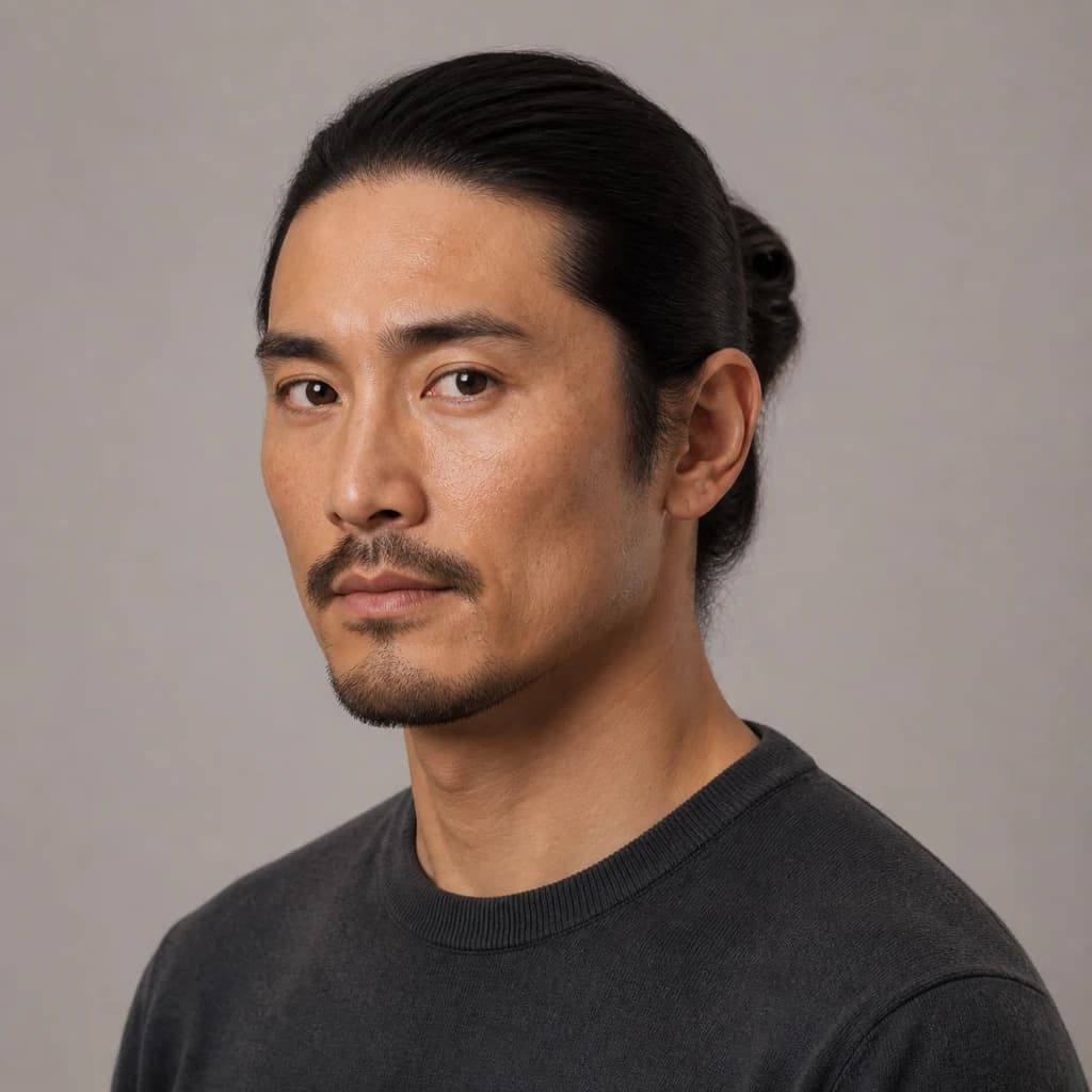 Pelo recogido, ejemplo de estilo para Hombres