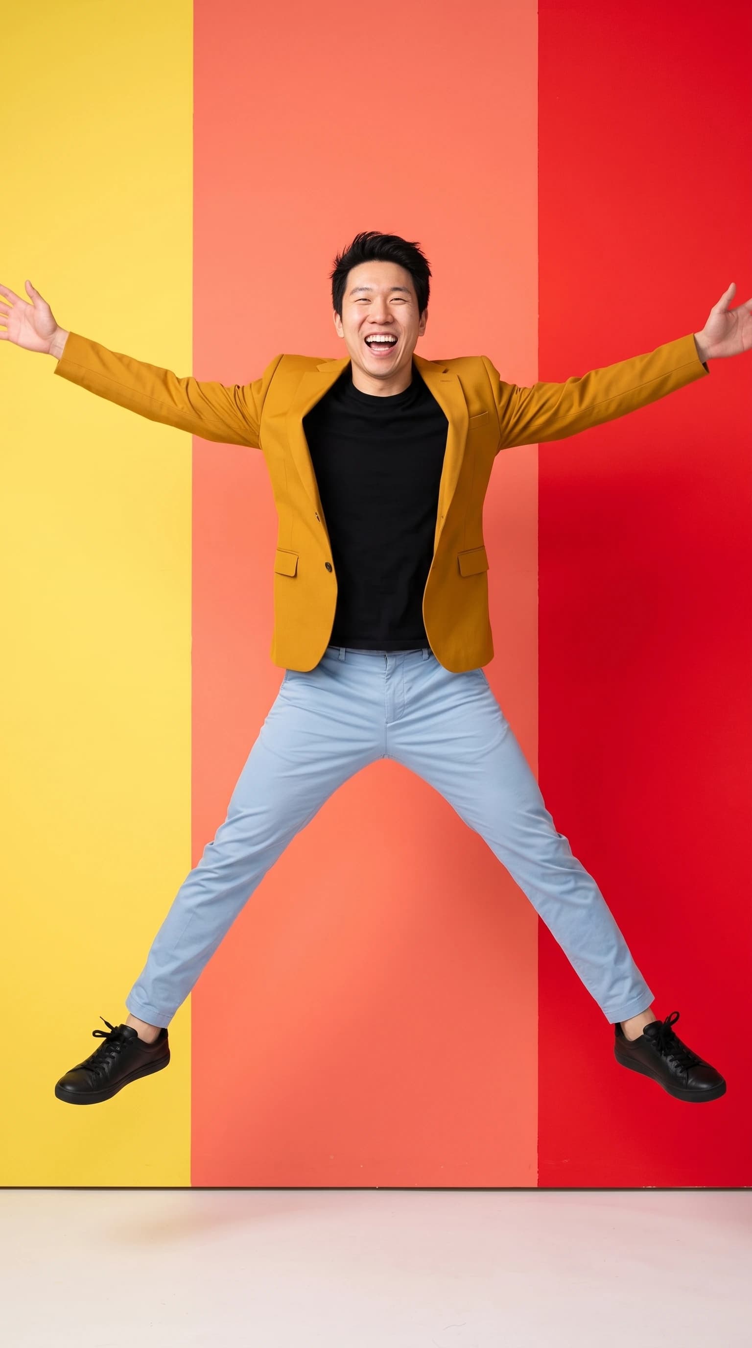 Alegría color-block, ejemplo de estilo para Hombres