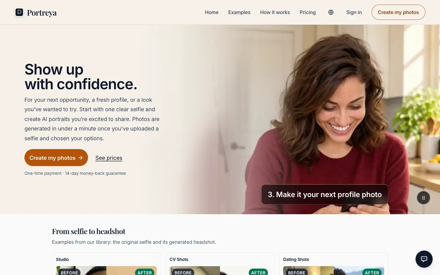 Homepage on desktop