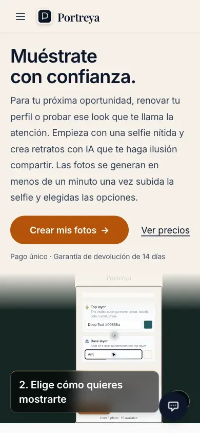 Spanish homepage on mobile